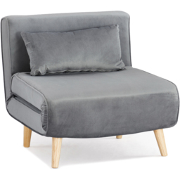 Home Detail Kendal Single Sleeper Grey Velvet Chair Bed - Wilko - thumbnail 4