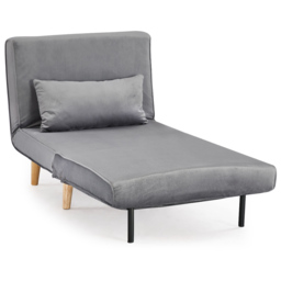Home Detail Kendal Single Sleeper Grey Velvet Chair Bed - Wilko - thumbnail 3