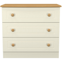 Crowndale Warwick 3 Drawer Cream Ash and Oak Chest of Drawers - Wilko - thumbnail 3