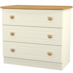 Crowndale Warwick 3 Drawer Cream Ash and Oak Chest of Drawers - Wilko - thumbnail 5