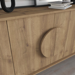 Decortie Gora 4 Door Dark Oak Effect Console Sideboard - Size: 82 x 180 x 35.6cm - Brown - Wilko - thumbnail 4
