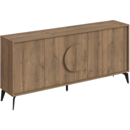 Decortie Gora 4 Door Dark Oak Effect Console Sideboard - Size: 82 x 180 x 35.6cm - Brown - Wilko - thumbnail 3