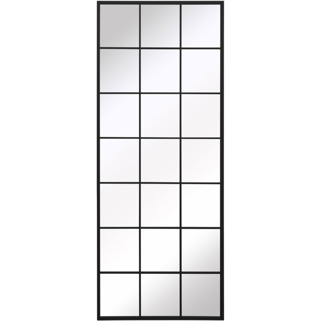 MirrorOutlet The Genestra Black Modern Window Garden Wall Mirror 200 x 80cm - Size: 200 x 80 x 3cm - Wilko - image 1
