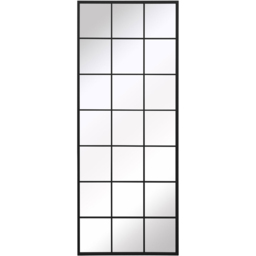 MirrorOutlet The Genestra Black Modern Window Garden Wall Mirror 200 x 80cm - Size: 200 x 80 x 3cm - Wilko