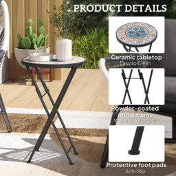 Outsunny Multicolour Mosaic Garden Coffee Table - Size: 55 x 35.5 x 35.5cm - Wilko - thumbnail 7