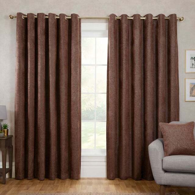 Aspen Eyelet CurtainMocha168cm229cm - Divante - Wilko - image 1
