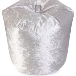 Kaikoo Silver Crushed Velvet Bean Bag - Wilko - thumbnail 4