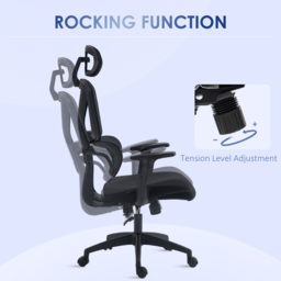 Portland Black Mesh Office Chair with Adjustable Headrest - Size: 65.5 x 65 x 132cm - Wilko - thumbnail 7
