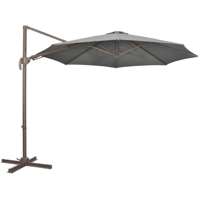 Outsunny Dark Grey Crank and Tilt Rotating Cantilever Parasol with Cross Base 3m - Wilko