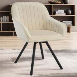 tectake Set of 2 Cream Velvet Fabric Armchair - Size: Single - Wilko