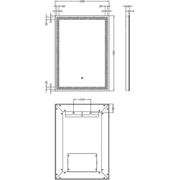 nuie LED Touch Sensor Mirror 700 x 500mm - Size: 700 x 500 x 35mm - Silver - Wilko - thumbnail 4