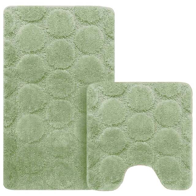 Velosso Cobla Sage Bath Mat Set - Size: 50 x 80 x 1cm - Green - Wilko - image 1