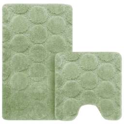 Velosso Cobla Sage Bath Mat Set - Size: 50 x 80 x 1cm - Green - Wilko