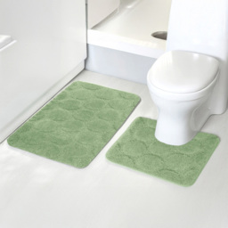 Velosso Cobla Sage Bath Mat Set - Size: 50 x 80 x 1cm - Green - Wilko - thumbnail 3