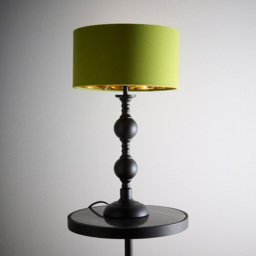 Kliving Churchgate Green Velvet Shade Black Metal Table Lamp - Size: 46 x 26 x 26cm - Wilko - thumbnail 3