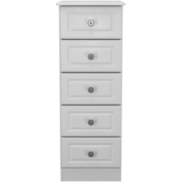 Crowndale Pembroke 5 Drawer Grey Ash Tall Bedside Cabinet Ready Assembled - Wilko - thumbnail 3