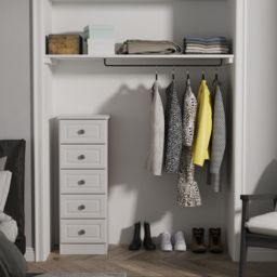 Crowndale Pembroke 5 Drawer Grey Ash Tall Bedside Cabinet Ready Assembled - Wilko - thumbnail 6