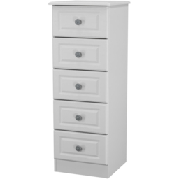 Crowndale Pembroke 5 Drawer Grey Ash Tall Bedside Cabinet Ready Assembled - Wilko - thumbnail 4