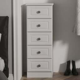 Crowndale Pembroke 5 Drawer Grey Ash Tall Bedside Cabinet Ready Assembled - Wilko - thumbnail 1