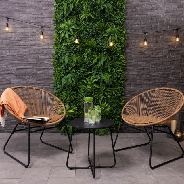Charles Bentley 2 Seater Zanzibar Tea Bistro Set Natural - Brown - Wilko - image 1