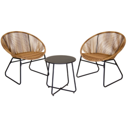 Charles Bentley 2 Seater Zanzibar Tea Bistro Set Natural - Brown - Wilko - thumbnail 3