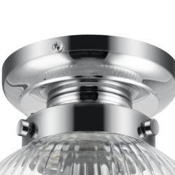 Cosylyte Finley Chrome Ribbed Glass Ceiling Light - Size: 33 x 24 x 24cm - Silver - Wilko - thumbnail 6