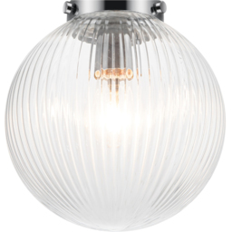 Cosylyte Finley Chrome Ribbed Glass Ceiling Light - Size: 33 x 24 x 24cm - Silver - Wilko - thumbnail 5