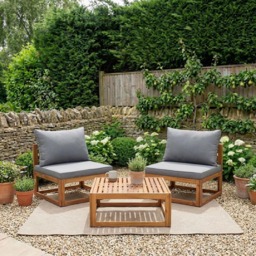 Eliza Bistro Set - Wood - Size: 2 Seater - Outdoor Essentials - Wilko - thumbnail 4