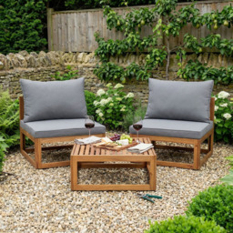 Eliza Bistro Set - Wood - Size: 2 Seater - Outdoor Essentials - Wilko - thumbnail 6