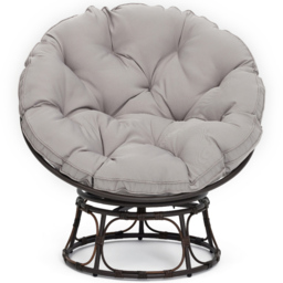 Home Detail Monica Brown and Grey Swivel Papasan Chair - Size: 1 Seater - Wilko - thumbnail 4