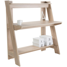 Alphason Arizona 3 Shelf Trestle Style Office Desk Light Oak - Size: 121 x 110 x 55cm - Natural - Wilko - thumbnail 3