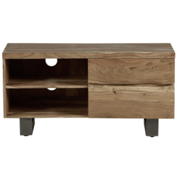 Brooklyn Barima 2 Door 2 Shelf Wooden TV Unit - Brown - Wilko - thumbnail 4
