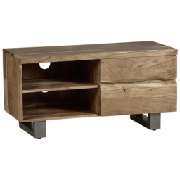 Brooklyn Barima 2 Door 2 Shelf Wooden TV Unit - Brown - Wilko - thumbnail 3
