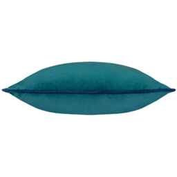 Paoletti Meridian Teal Navy Velvet Cushion - Size: 55 x 55 cm - Multi - Wilko - thumbnail 3