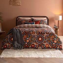 Furn King Size Kinfolk Printed Reversible Duvet Set - Blue - Wilko - thumbnail 1