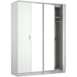 Crowndale Camden 4 Door Grey Gloss and Dusk Grey Mirrored Wardrobe Ready Assembled - Grey Gloss & Dusk Grey - Wilko - thumbnail 6