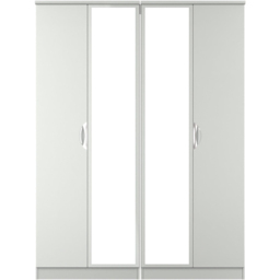 Crowndale Camden 4 Door Grey Gloss and Dusk Grey Mirrored Wardrobe Ready Assembled - Grey Gloss & Dusk Grey - Wilko - thumbnail 3