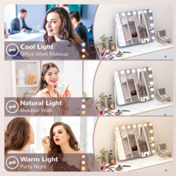 Portland Hollywood Dimmable LED Lighted Vanity Mirror with USB Port - Size: 49.5 x 14 x 62.5cm - White - Wilko - thumbnail 5