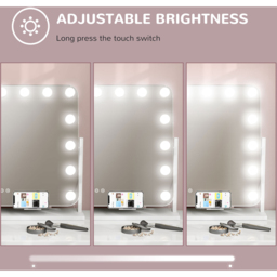 Portland Hollywood Dimmable LED Lighted Vanity Mirror with USB Port - Size: 49.5 x 14 x 62.5cm - White - Wilko - thumbnail 6