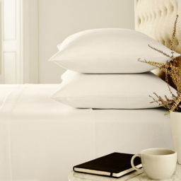 Helena Springfield King Size Ivory Brushed Cotton Flat Bed Sheet - Wilko - thumbnail 3