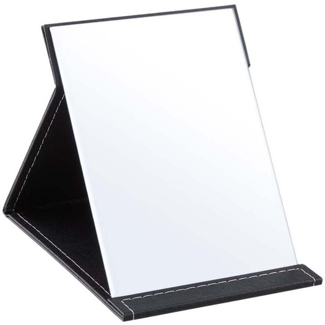 Living and Home Foldable Tabletop Vanity Mirror - Size: 1 x 15 x 20cm - Black - Wilko - image 1