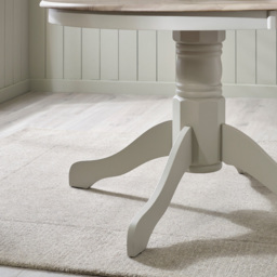 Furniturebox Bodmin 4 Seater Round Wooden Dining Table Whitewashed and Light Grey - Wilko - thumbnail 5