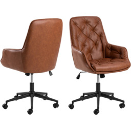 Florence Erik Brandy PU Gas Lift Desk Chair - Size: 106 x 60 x 67.5cm - Brown - Furniture To Go - Wilko - thumbnail 5