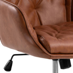 Florence Erik Brandy PU Gas Lift Desk Chair - Size: 106 x 60 x 67.5cm - Brown - Furniture To Go - Wilko - thumbnail 6