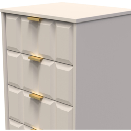 Crowndale Cube 5 Drawer Matt Kashmir Narrow Chest of Drawers Ready Assembled - Cream - Wilko - thumbnail 6