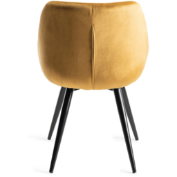 Bentley Designs Dali Set of 2 Mustard Velvet Fabric Upholstered Chair - Yellow - Wilko - thumbnail 6