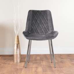 Furniturebox Copeland Cesano Marble Effect 2 Seater Dining Set White Grey and Chrome - Wilko - thumbnail 5