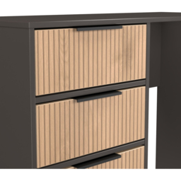 Crowndale Hong Kong 4 Drawer Slatt Effect and Graphite Vanity Dressing Table Ready Assembled - Slatt Effect & Graphite - Wilko - thumbnail 6