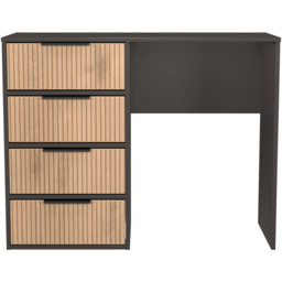 Crowndale Hong Kong 4 Drawer Slatt Effect and Graphite Vanity Dressing Table Ready Assembled - Slatt Effect & Graphite - Wilko - thumbnail 3