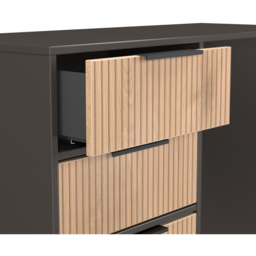 Crowndale Hong Kong 4 Drawer Slatt Effect and Graphite Vanity Dressing Table Ready Assembled - Slatt Effect & Graphite - Wilko - thumbnail 7